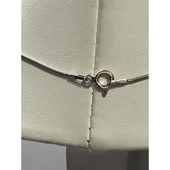 Sterling Silver 925 Designer SIGNED Diamond Chip Key Shaped Pendant Necklace - Picture 9 of 14